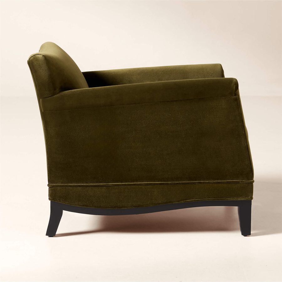 Olive Green Velvet Accent Chair